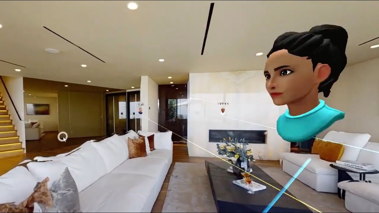 Metavers & Matterport - Vid&eacute;o conf&eacute;rence &agrave; l'int&eacute;rieur d'une visite virtuelle 3D Matterport.