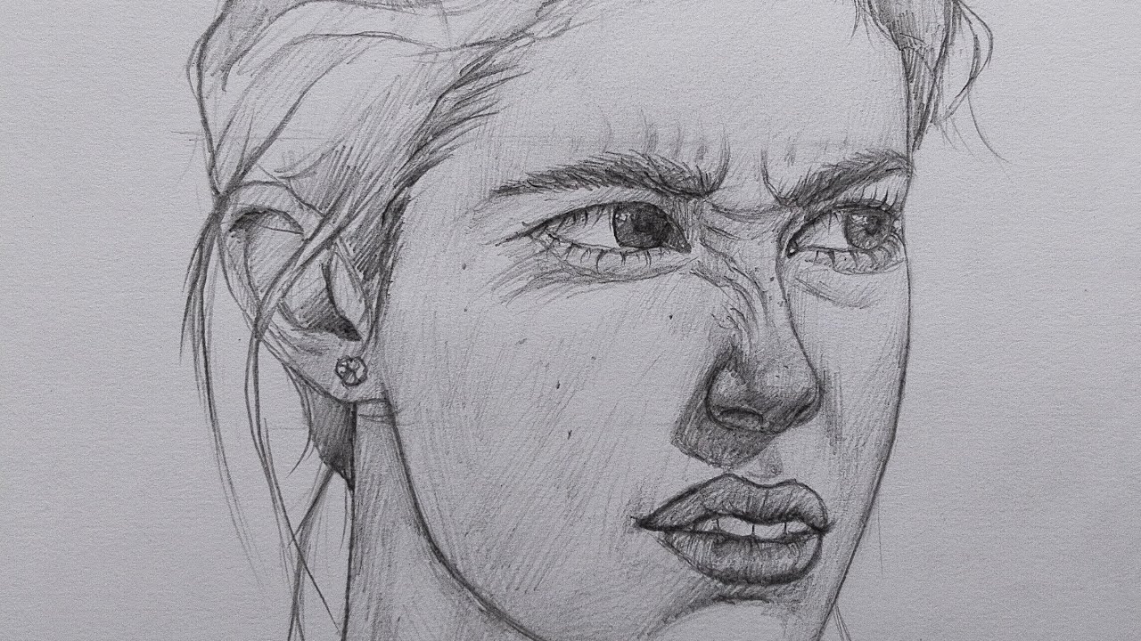 Как нарисовать лицо девочки по методу Лумиса | Простой урок по рисованию лица девочки в масштабе 3/4