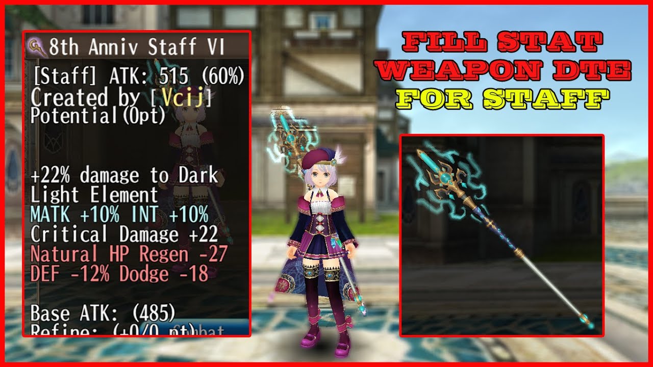 FILL STAT WEAPON STAFF DTE22,ELE,M10,I10,CD22 TORAM ONLINE CAP 270