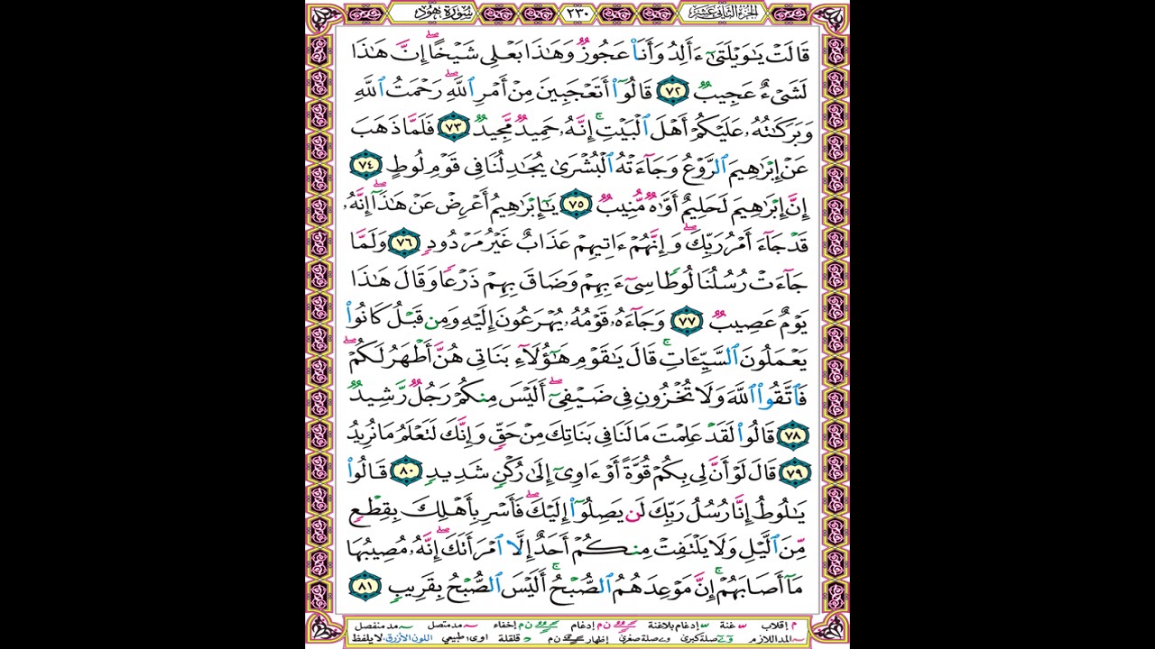 صفحة 230 من المصحف المعلم المرئي المسموع بصوت الشيخ محمود الحصري