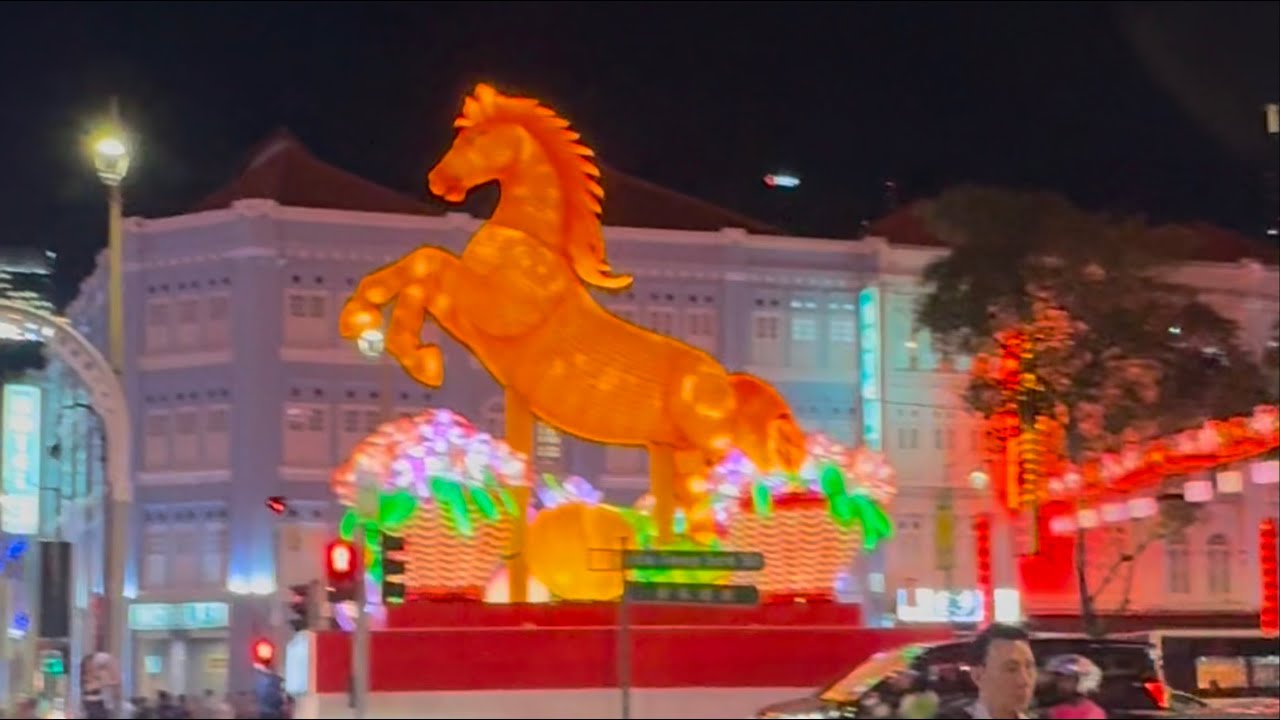 Chinese New Year lighting and Singapore night time view light #chinesenewyear #2026 