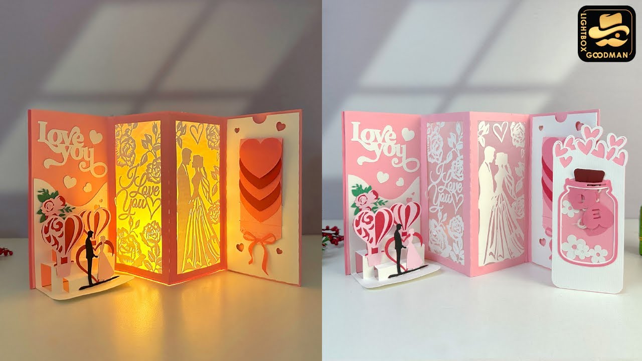 How To Make Paper Cut Pop up Card Valentine 3