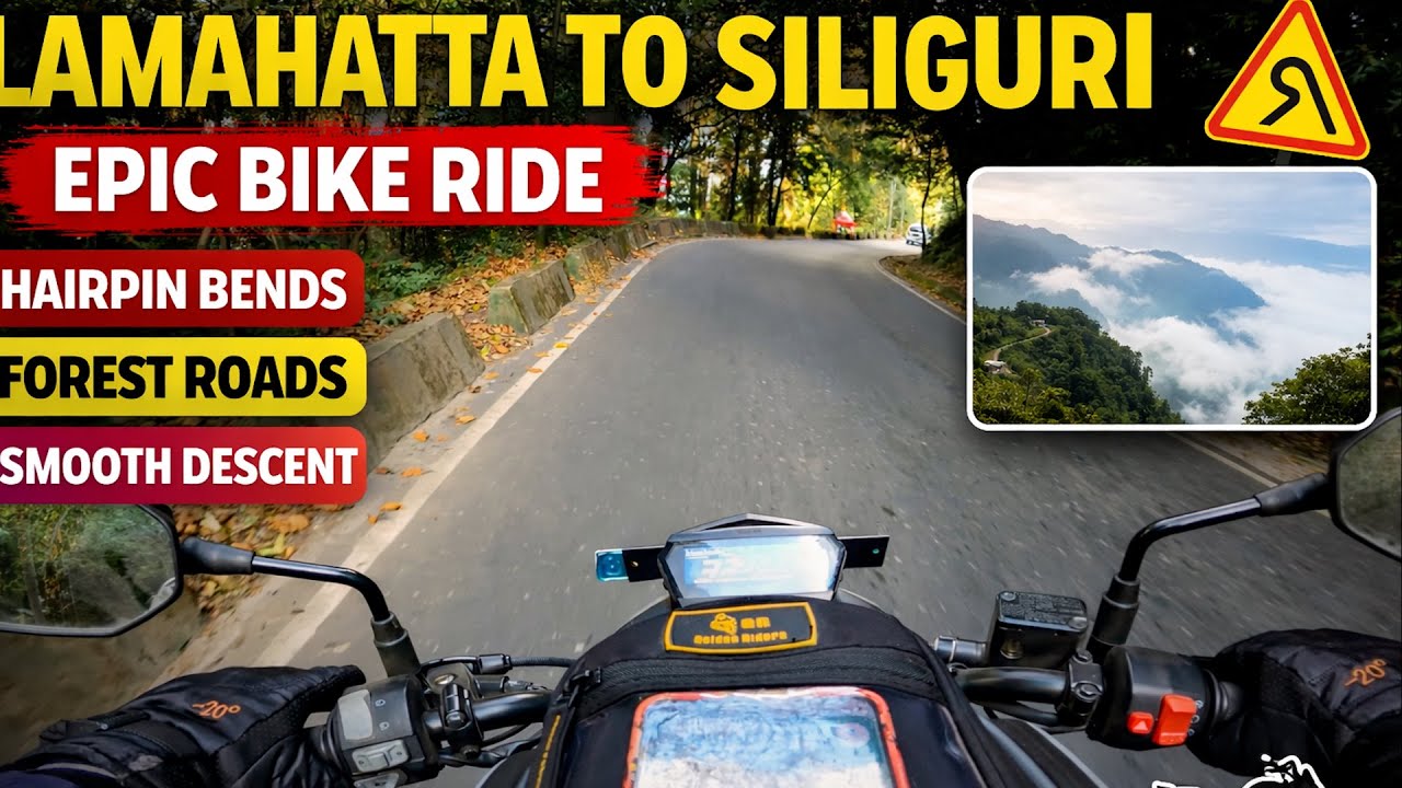 Lamahatta to Siliguri via Mirik Bike Ride 🏍️🌄 || RAW video & Pure Riding Sound || Darjeeling Trip 5