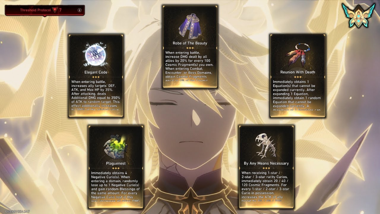 Phainon with 101 Blessings & 5 3 Stars Curios ! DU V7 Full Run
