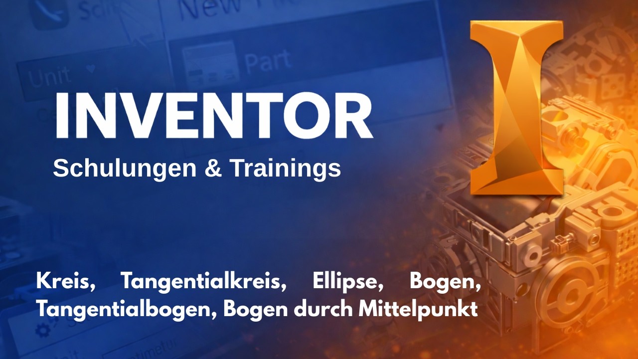 Autodesk Inventor Lektion 4: Kreis, Tangentialkreis, Ellipse, Bogen, Tangentialbogen,Bogenm. M.punkt