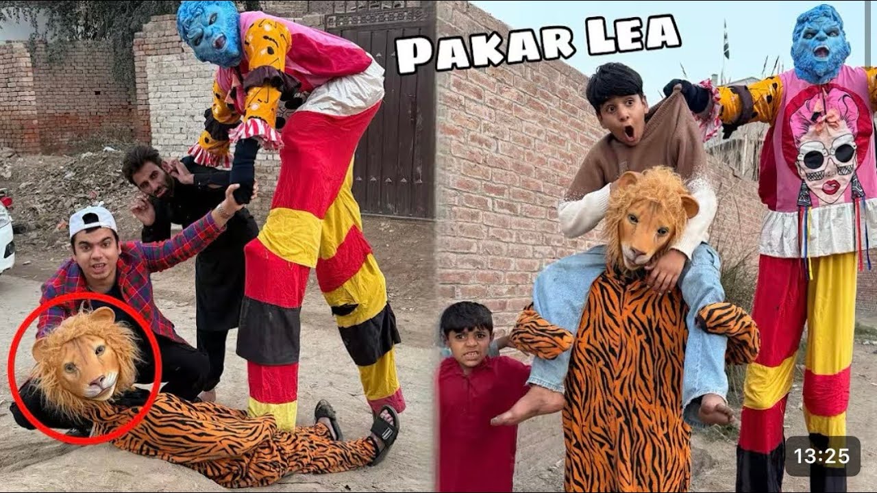 Fake Lion Ko Pakar Lea 🥳 Long Man Ny Help Ki 😎