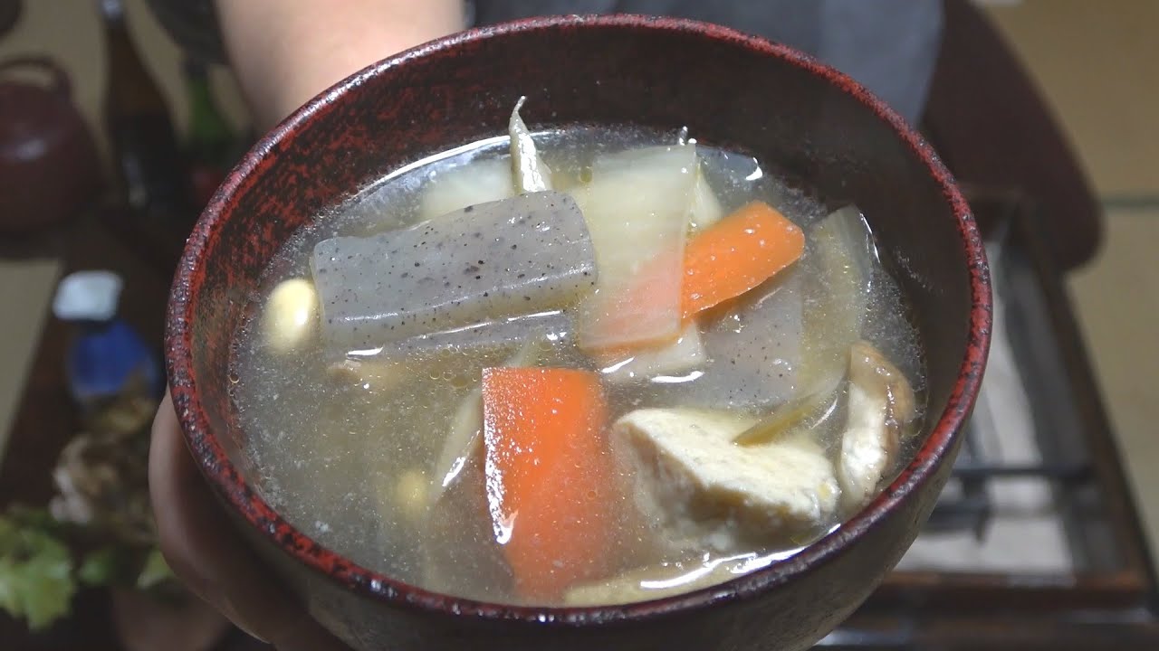 節分のイワシ丸干し、けんちん汁-Soft-dried Sardines, Kenchin jiru-【Japanese food 江戸長火鉢】