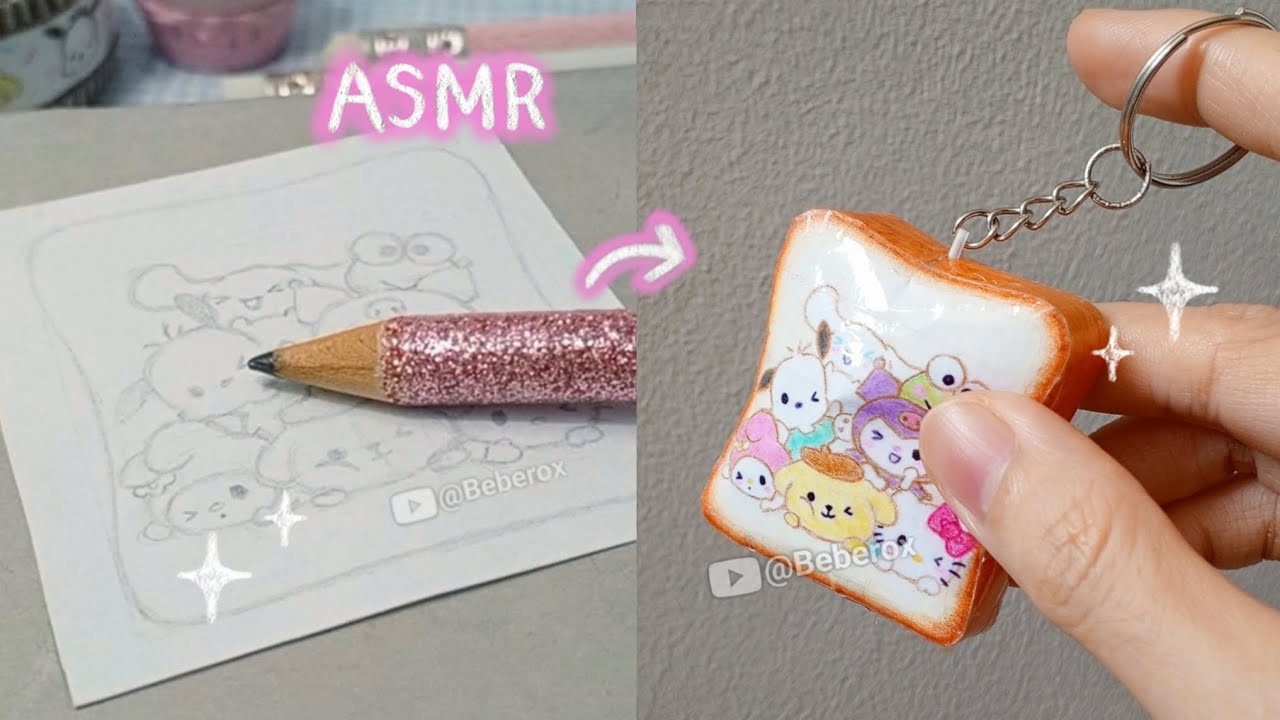 ASMR Drawing 🎧 Cute Sanrio Characters 💖 Toast Bread | Paper Craft Ideas ✨ | Tutorial