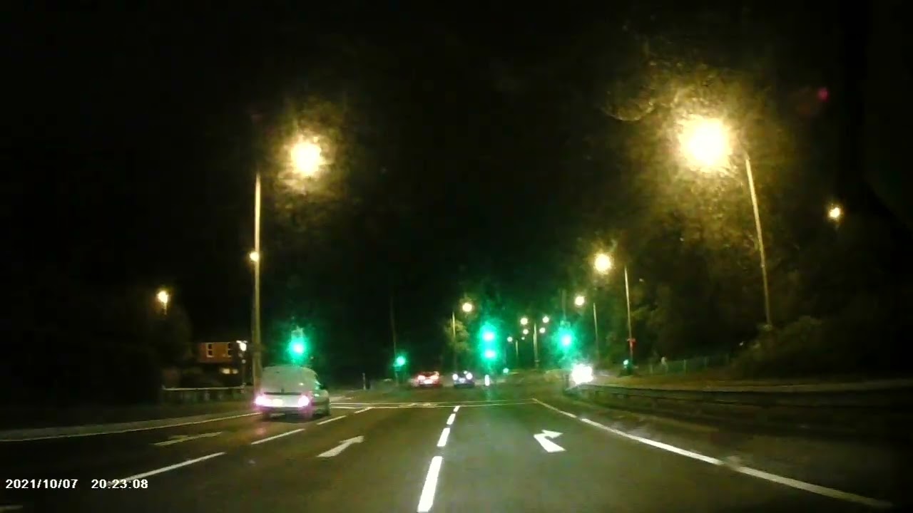 Dashcam Driving Through Blackpool At Night