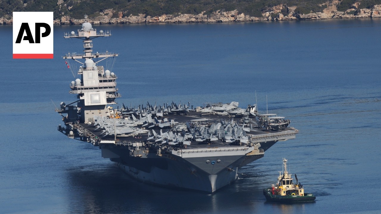 US aircraft carrier USS Gerald R. Ford leaves Greece for the Middle East