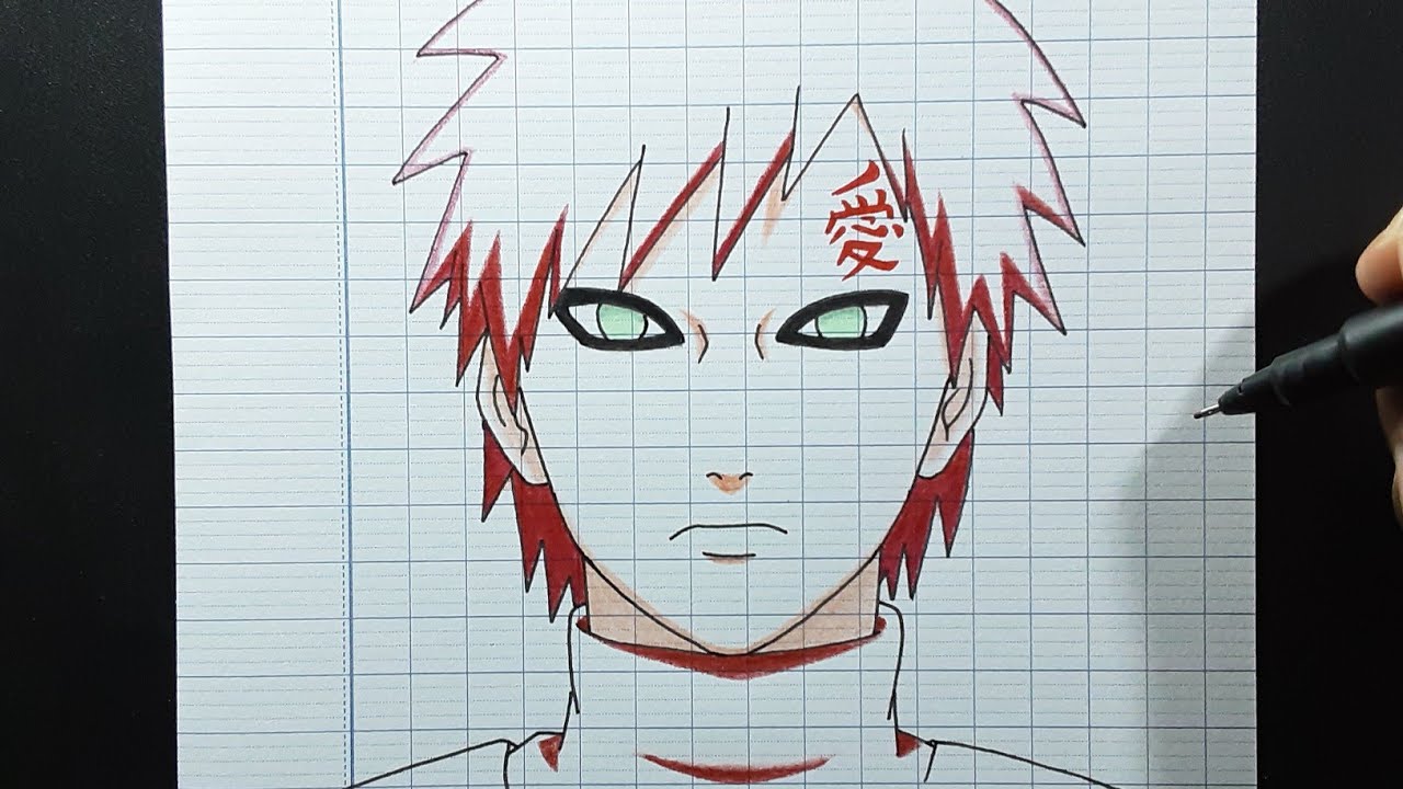 vẽ Gaara đơn giản | Naruto