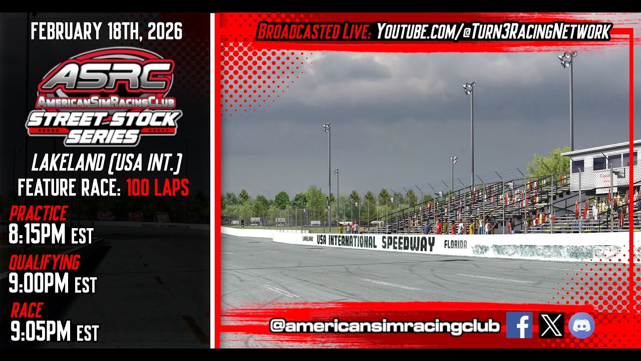 American Sim Racing Club Street Stock Series | Lakeland (USA International) | Spring 2026 | Race #5
