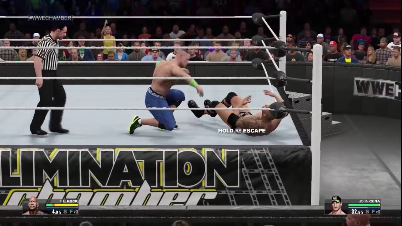 ИГРАЕМ С ДРУГОМ WWE 2K15 [ДЖОН СИНА ПРОТИВ СКАЛЫ]