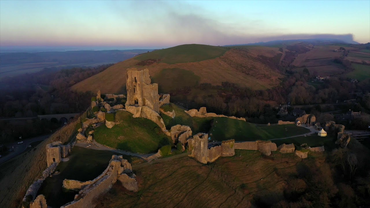 Corfe Castle at Sunset