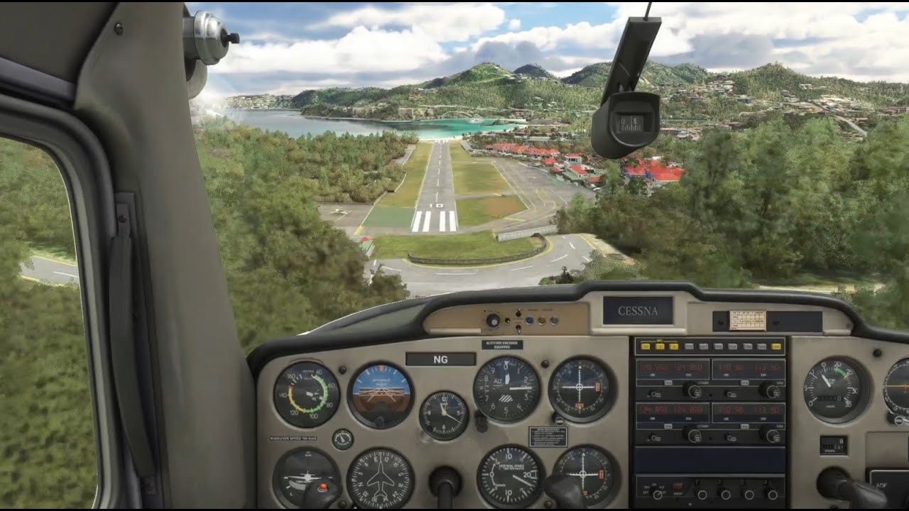 Landing on St. Barth Gustaf III Airport runway 10 || MFS2020 || Xbox Series S
