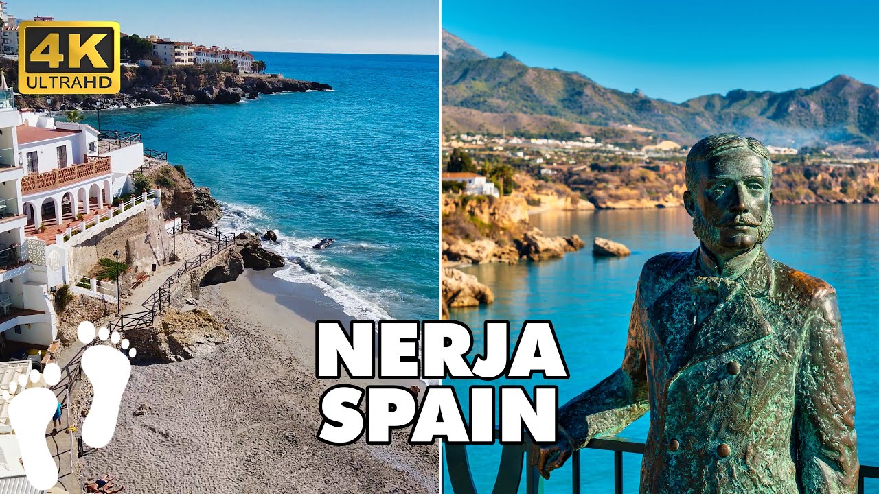 Explore NERJA, Spain Costa del Sol on Foot : Walking Tour 4K
