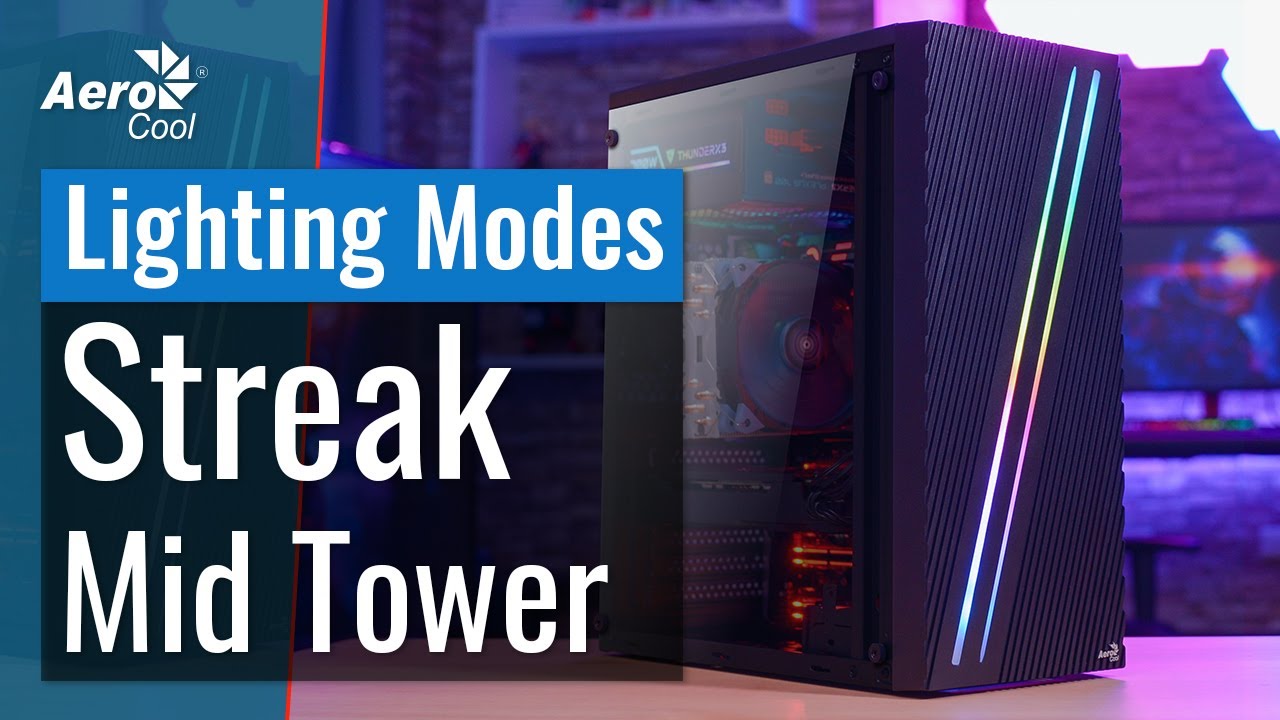 Корпус AeroCool Streak RGB Mid Tower - 18 Режимов Подсветки