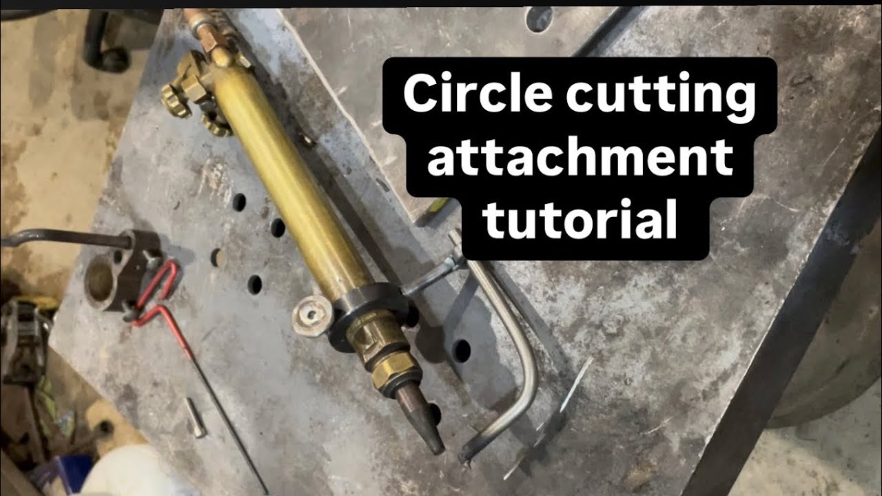 Torch cutting circles made easy with a barrel torch and this simple attachment.
