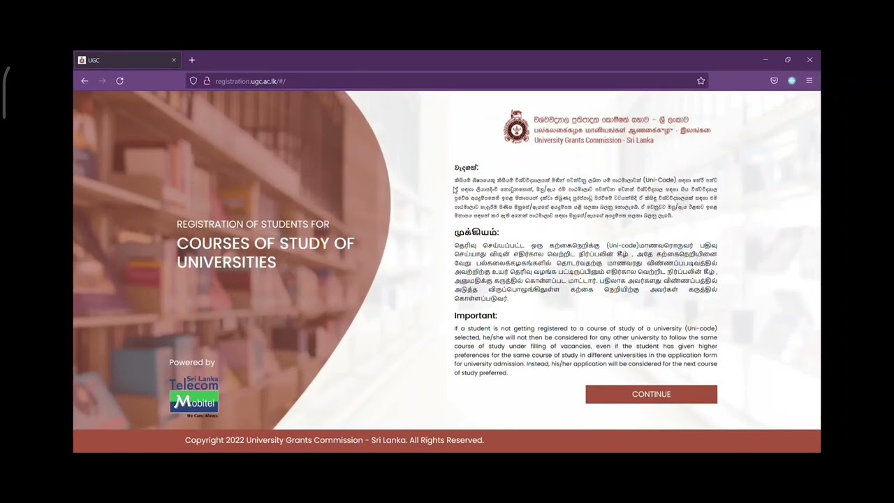 UGC registration English