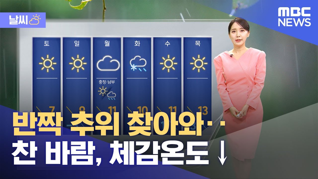 [날씨] 반짝 추위 찾아와‥찬 바람, 체감온도↓ (2024.03.08/12MBC뉴스)
