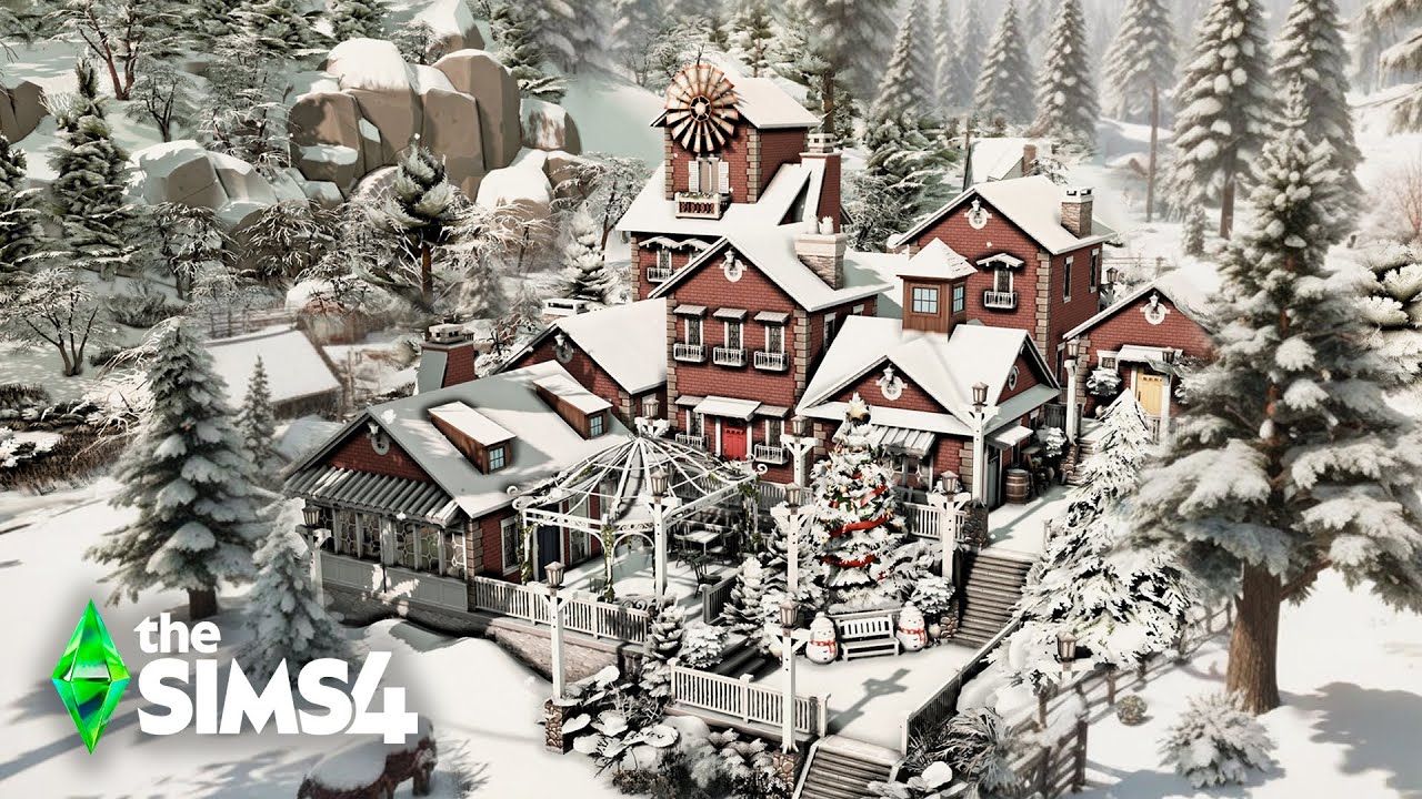 WINTER VILLAGE - Relaxing Speed Build - ASMR| The Sims 4 - no cc.