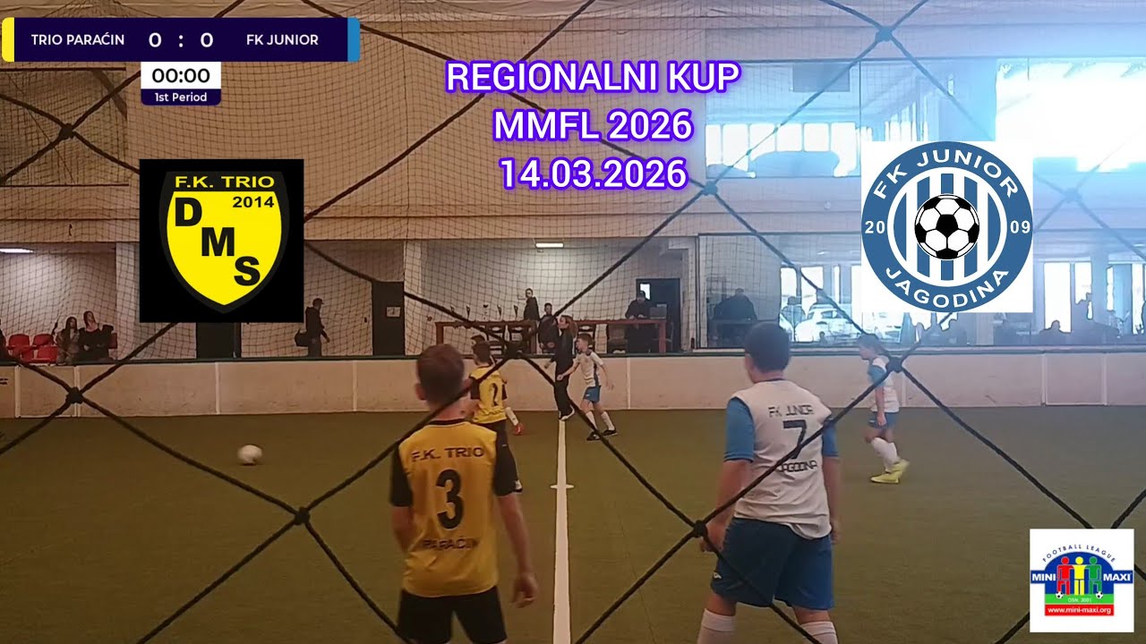 TRIO PARAĆIN-FK JUNIOR 0:4(0:2)-Regionalni kup MMFL 25/26-2014 godište,grupa A.