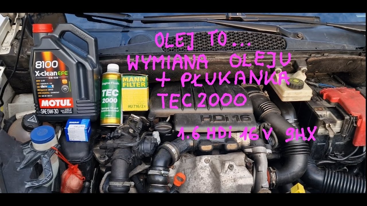Wymiana oleju + płukanka #TEC2000 Citroën Berlingo B9 1.6 HDi 16V 9HX #Mann #Motul Oil Change Flush
