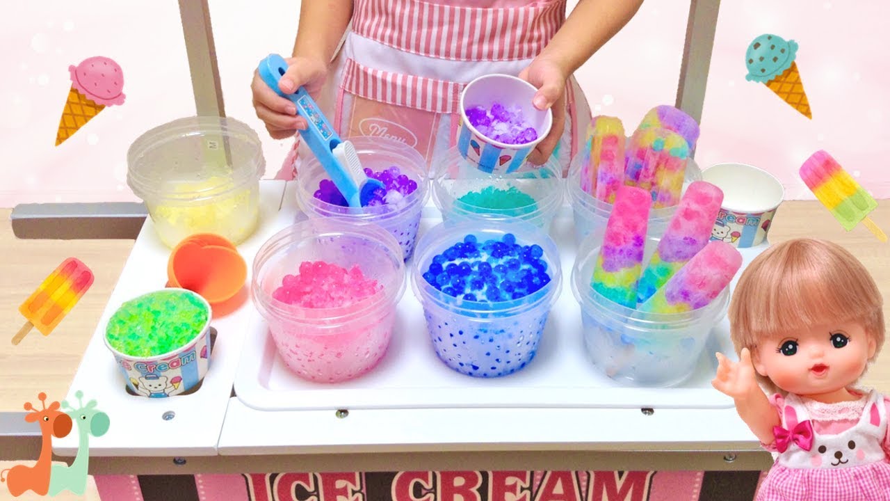 ぷよぷよボール 凍らせて アイス屋さんごっこ アイスキャンディー メルちゃん / Orbeez Ice Cream Popsicle Shop Mell-chan Doll , Baby Born