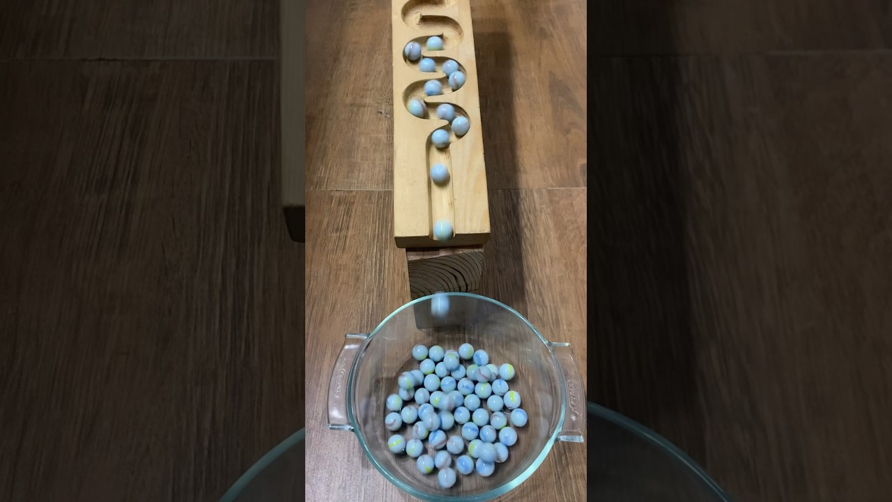 Milk Marbles Run HABA Slope ASMR with a Clear Bowl&hellip; #marblesrun #marblesasmr #habaslope #marbles