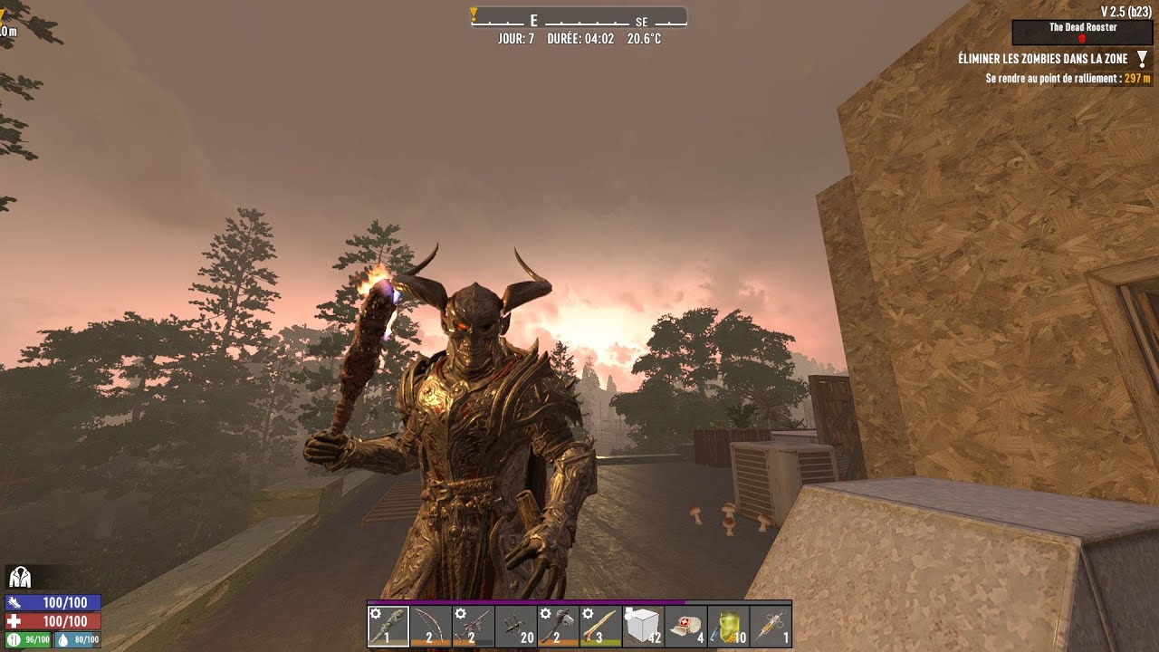 🇫🇷🔞💻7DTD🎬Solo Ep08✅Extrême/Permadeath/25%XP&Loot/Quête/BloodNight64Z⛔️Largage/Commerce/Défi/ReLoot
