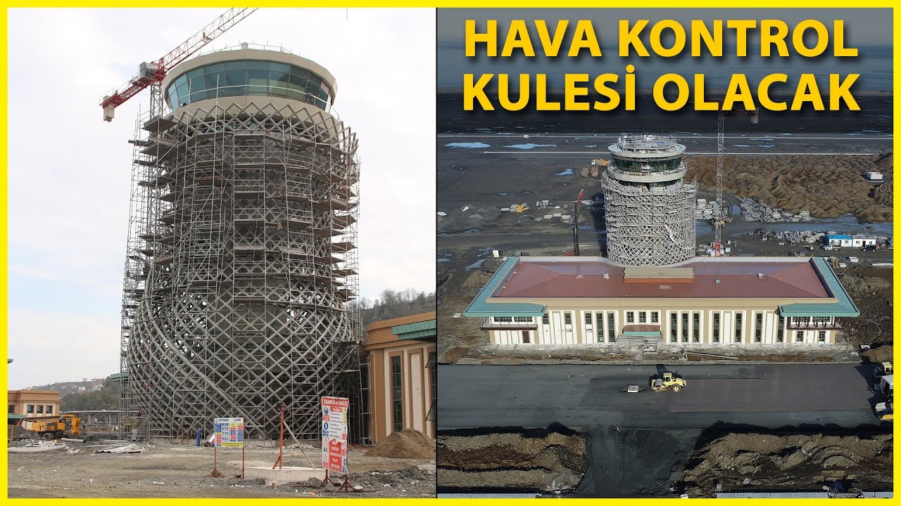 Rize-Artvin Havalimanı'nın 'Çay Bardağı' Kulesi Göründü