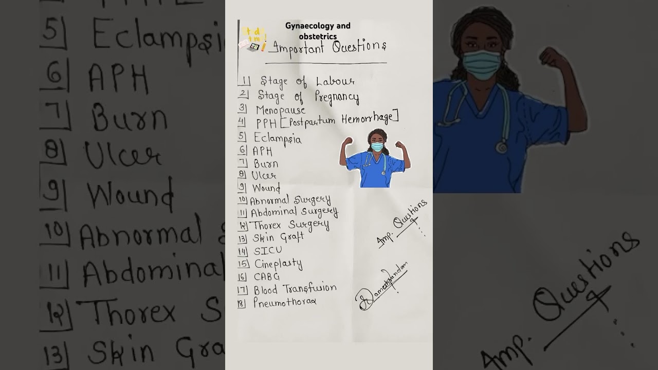 3rd Year || Gynaecology and Obstetrics || MBBS/BPT/BDS/BSc Nursing || Important Question || RUSH