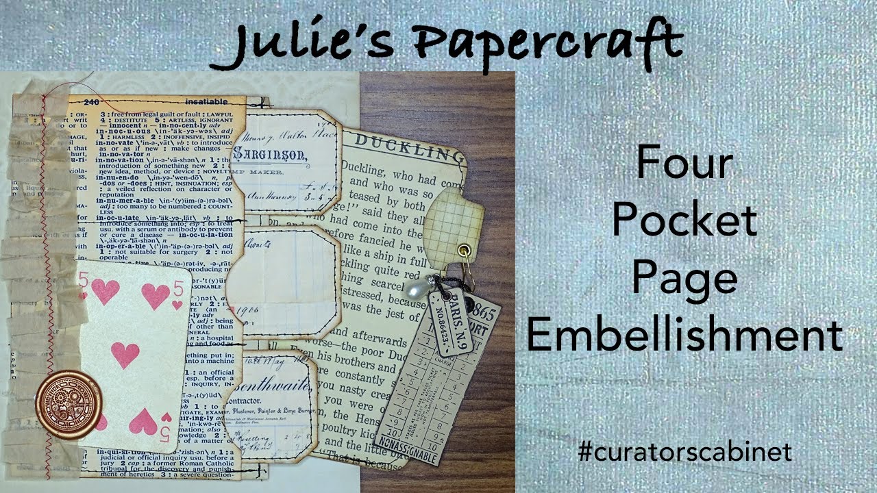 Украшение для моей книги идей: четыре кармашка для страниц #juliespapercraft #curatorscabinet