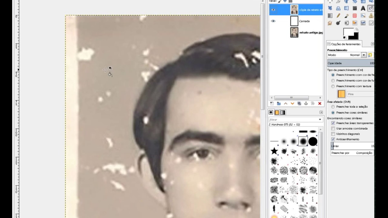 Gimp Restauração Foto Antiga