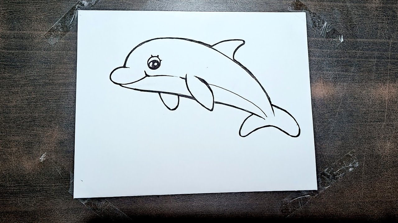 Very Easy Dolphin🐬 Drawing/ How to draw dolphin step by step 