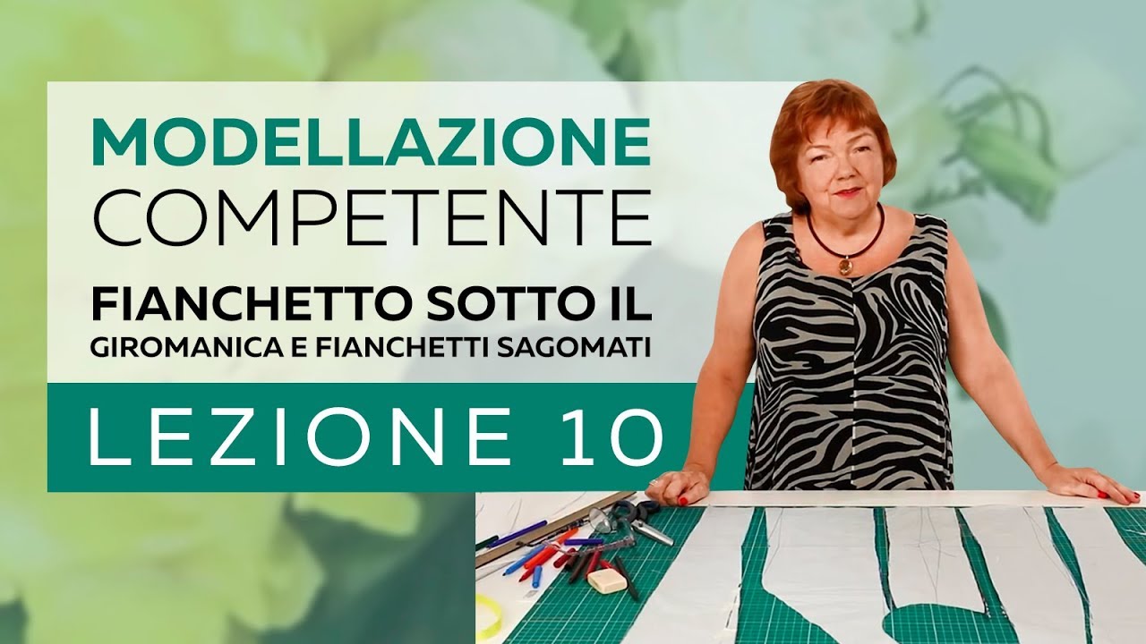 Fianchetto sotto il giromanica e fianchetti con inclinazione partendo dalla base corpino. Lezione 10