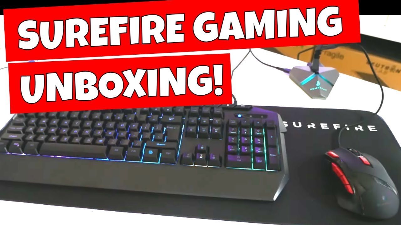 Surefire Gaming Unboxing Mouse Bungee USB Hub Keyboard & RGB Mouse Pad