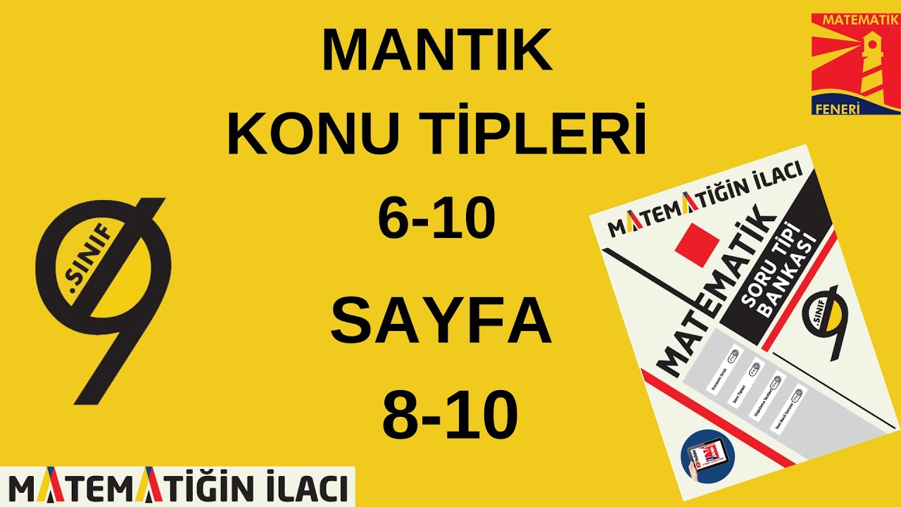 ACİL YAYINLARI 9. SINIF MATEMATİĞİN İLACI SORU TİPİ BANKASI (Mantık Konu Tipleri 6-10) #mantık
