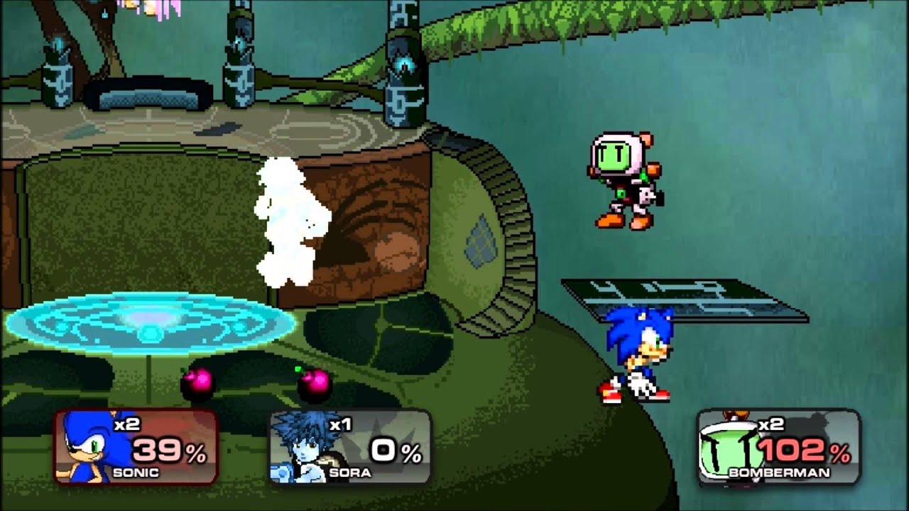 Super Smash Flash 2 v0.9 - Sonic V.S. Sora, Link, & Bomberman
