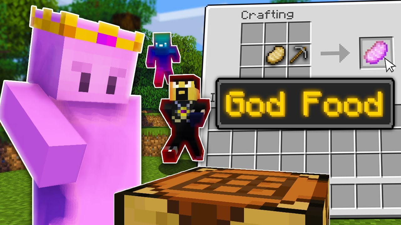 Minecraft Manhunt, But there's God Food.. w/ AntVenom