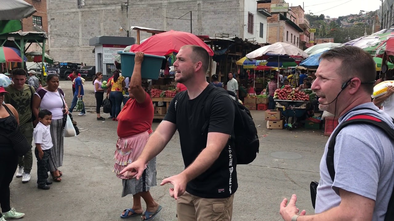 Market preaching in Tegucigalpa, Honduras