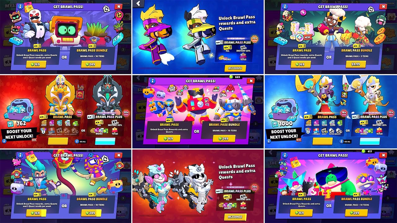 ALL BRAWL PASS UNLOCK ANIMATIONS | Season 1 to 41 | Brawl Stars
