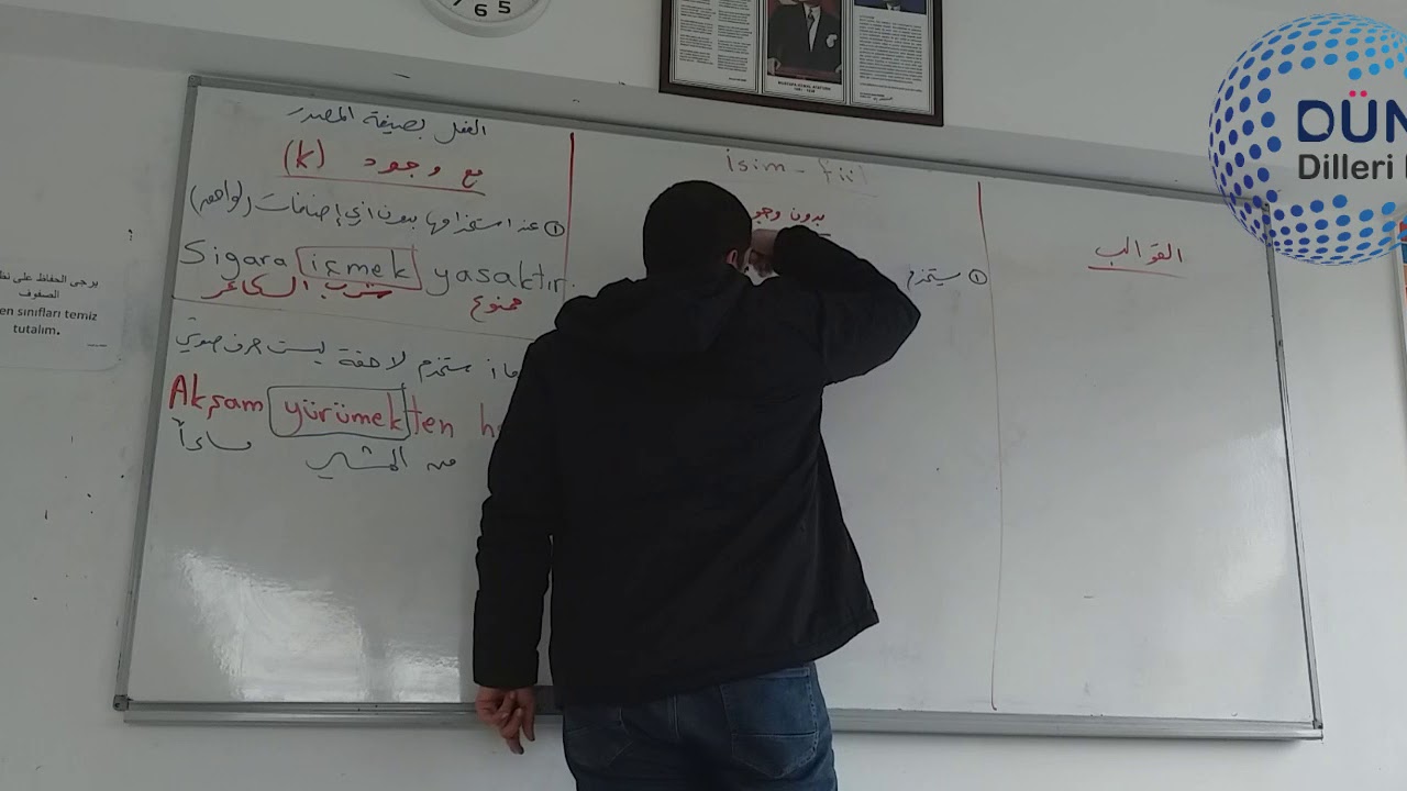 شرح قاعدة  (isim-fiil ekleri) في اللغة التركية. (الجزء الأول)