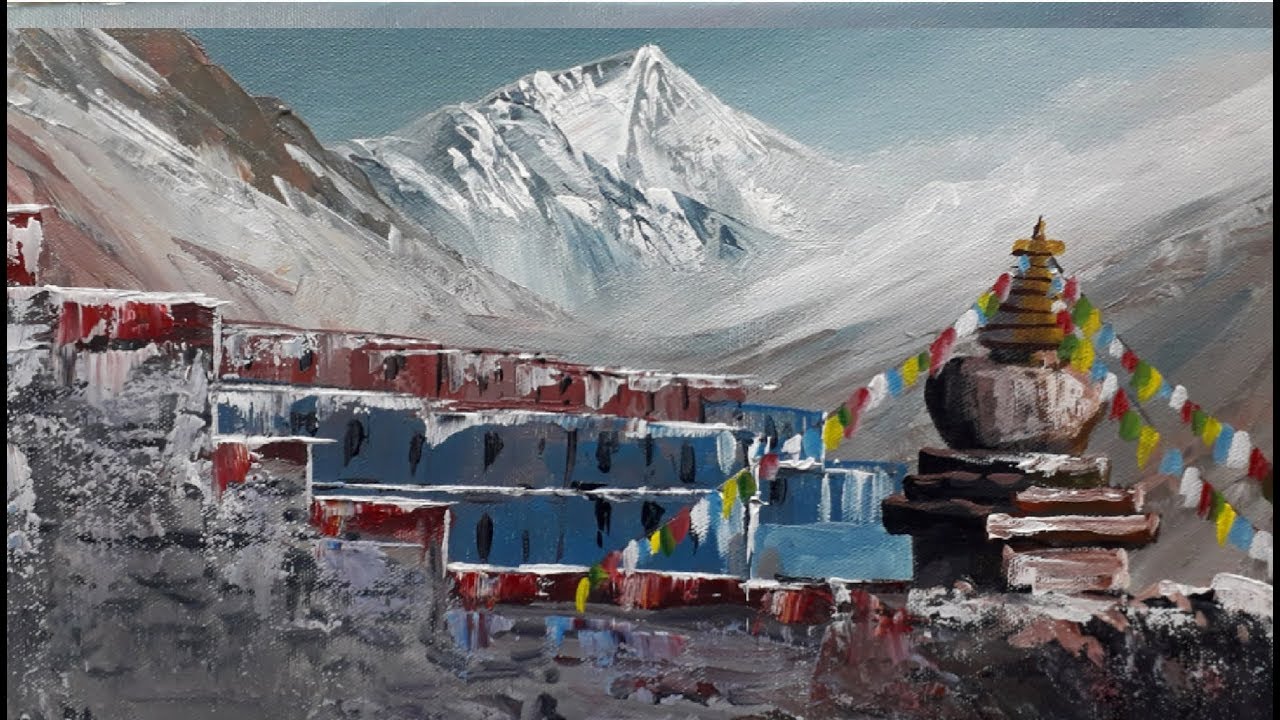 EVEREST FROM TIBET | HOW TO PANT? | BK ART Gallery