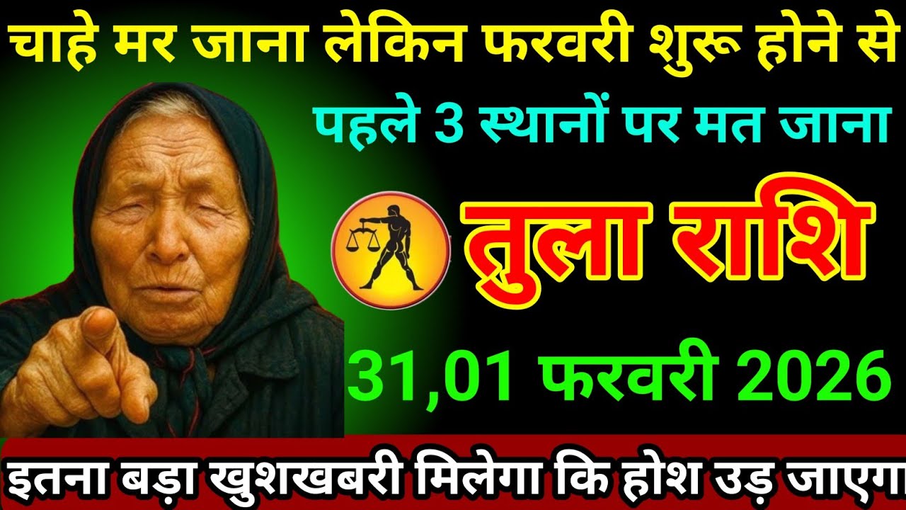 तुला राशि 31,01 फरवरी 2026 चाहे मर जाना लेकिन फरवरी शुरू होने से पहले तीन स्थानों पर मत जाना/Tula 