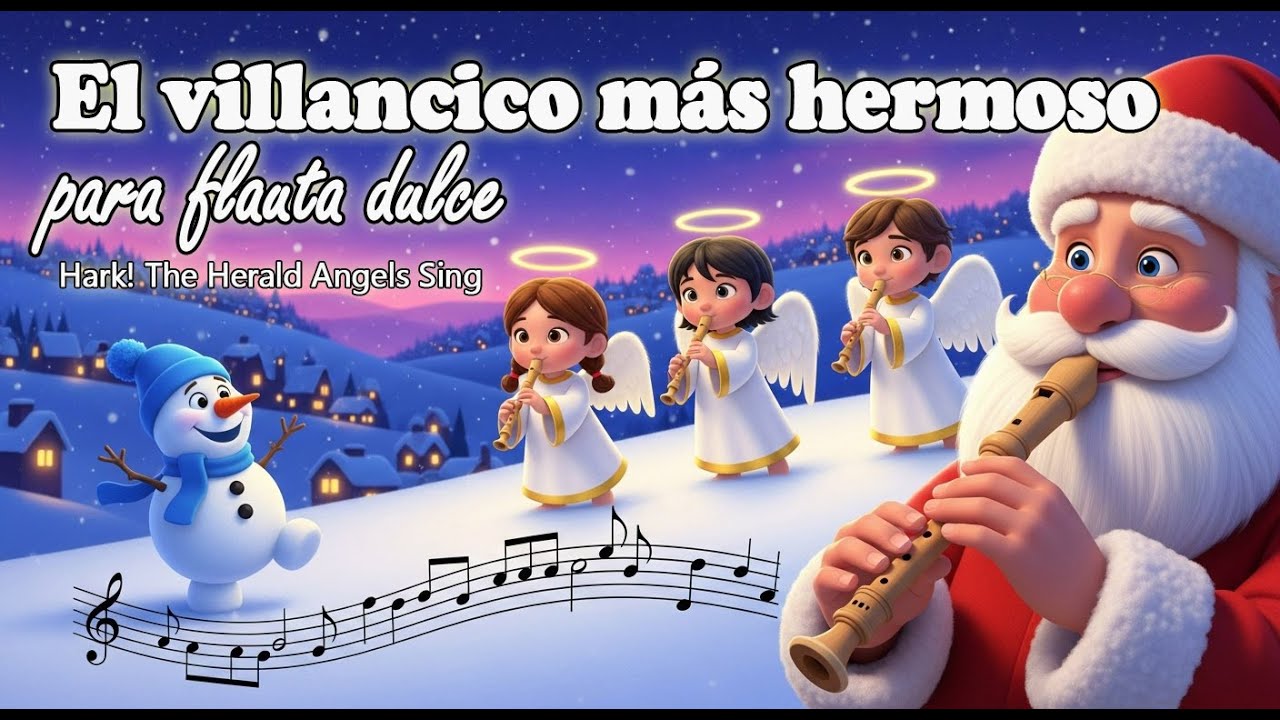El villancico más hermoso para flauta dulce 🎄 – Hark! The Herald Angels Sing | Tutorial fácil