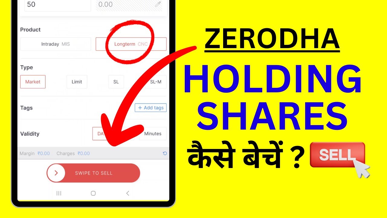 How to Sell Stocks from Holding in Zerodha Kite - Delivery Stock Selling