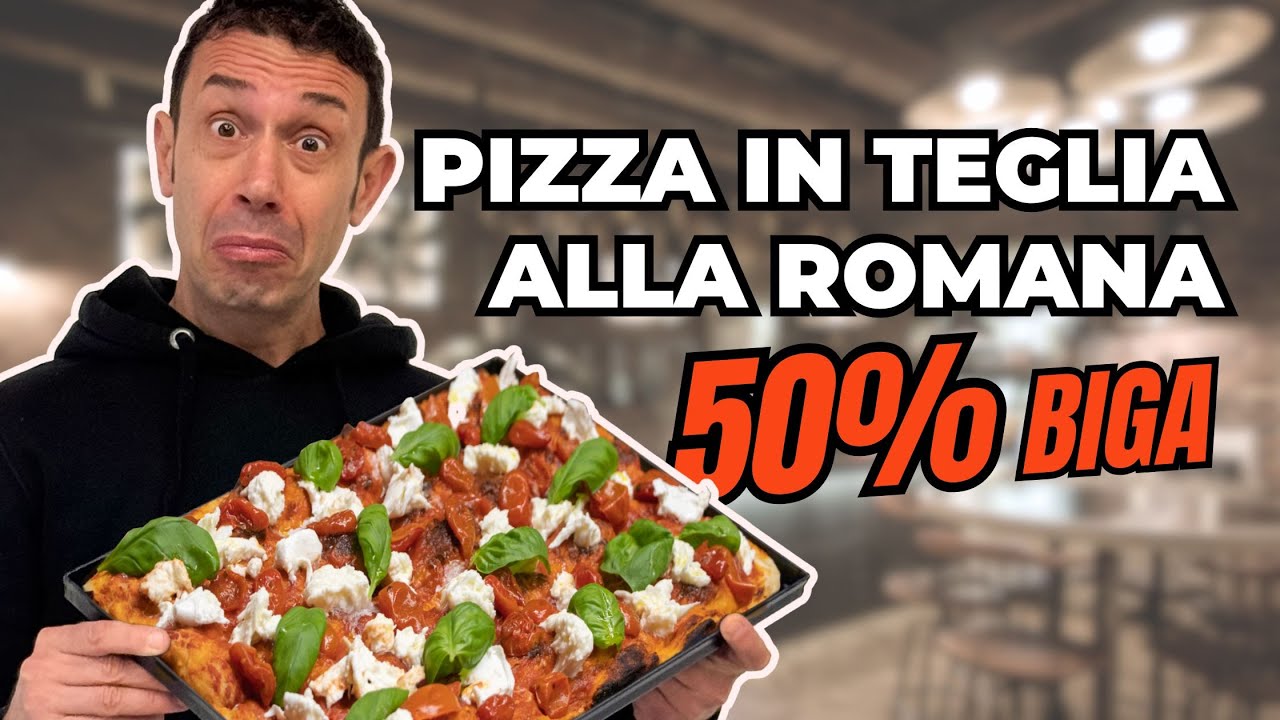 PIZZA IN TEGLIA CON BIGA AL 50%: RICETTA nuova - risultato incredibile