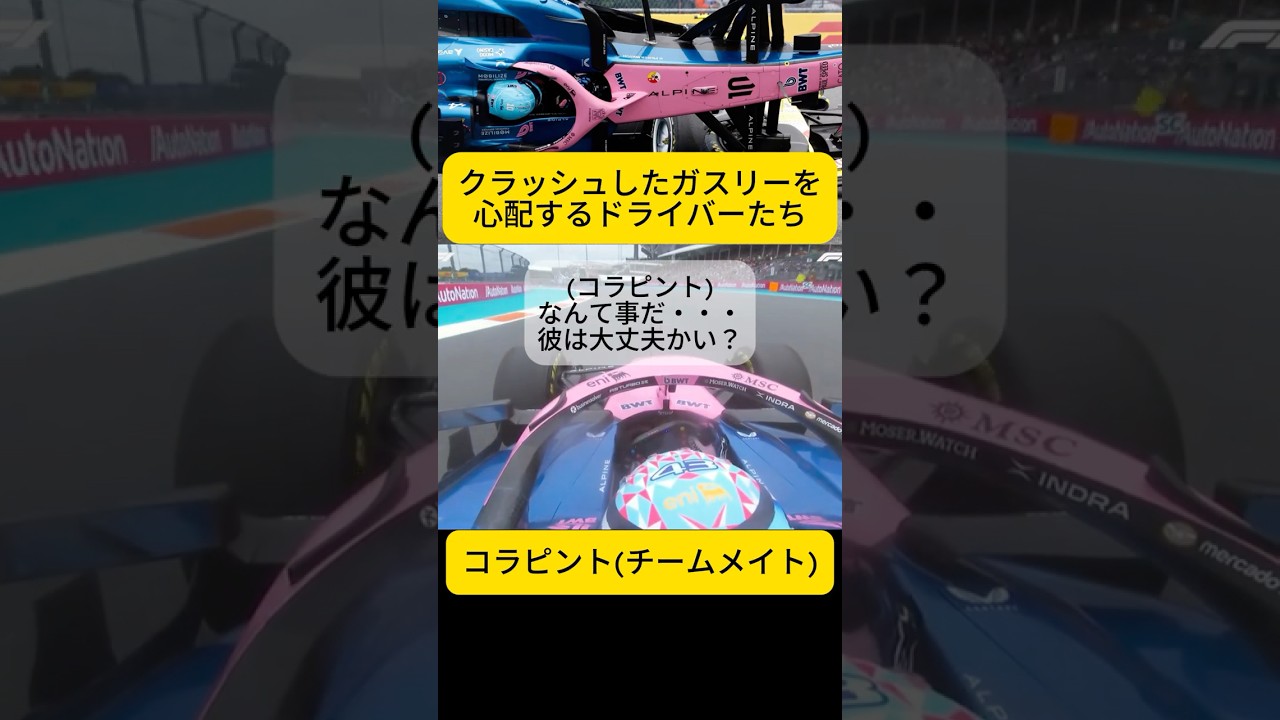 ガスリーを心配するコラピント＆ベアマン  F1マイアミGP 決勝レース チームラジオ日本語訳 【eruzuF1情報局】#F1 #formula1 #shorts #コラピント #ベアマン