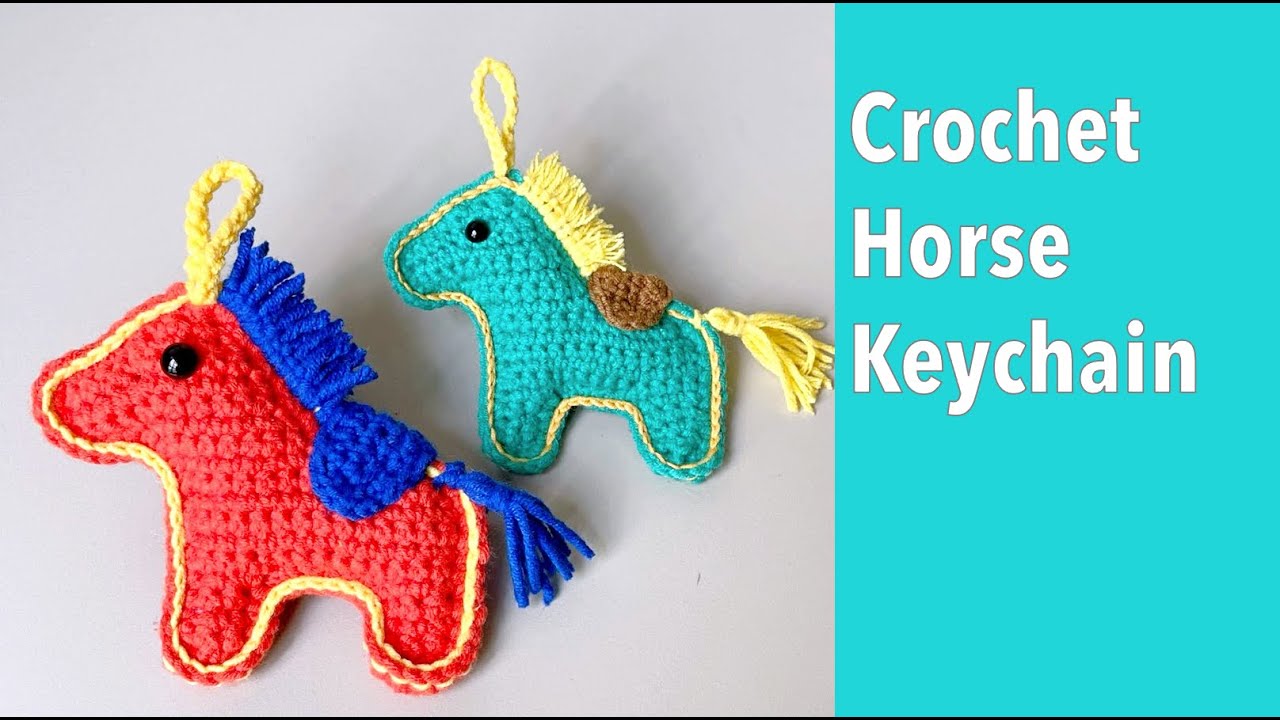 How to Crochet Horse Key Chain Amigurumi Tutorial for Beginner (Silent Music)